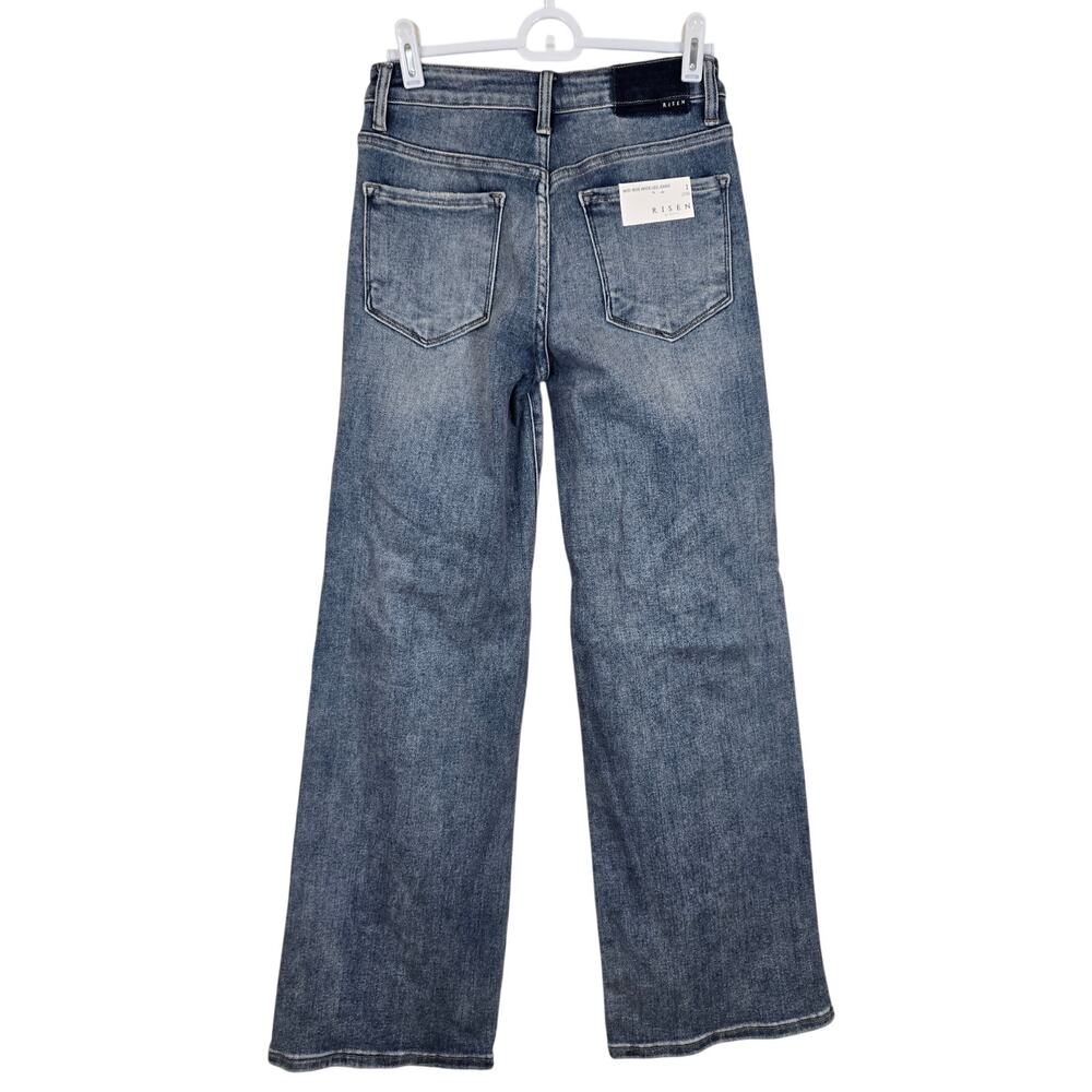 NEW NWT Women's Risen Mid Rise Wide Leg Denim Jeans | Size 1/25 - Picture 2 of 10